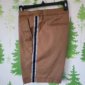 VALOR Steward Side Stripe Dark Khaki Chino Shorts.
